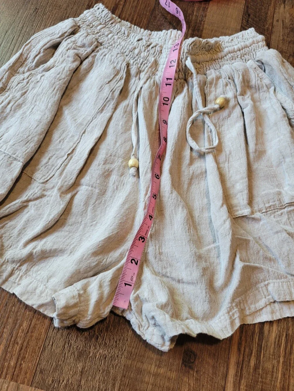 Raya Sun Linen Cotton Cream Tan Shorts